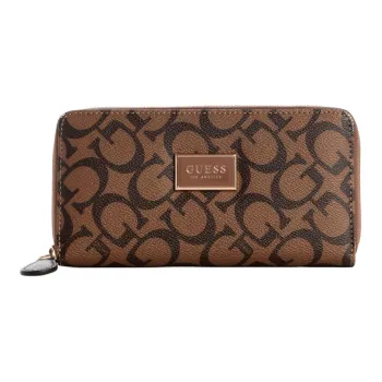 GUESS Coated Canvas Wallet Medium Size Women's Dark Brown