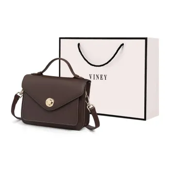 VINEY Cow Leather Shoulder Bag Crossbody Bag Handbags Regular Women's Dark Coffee