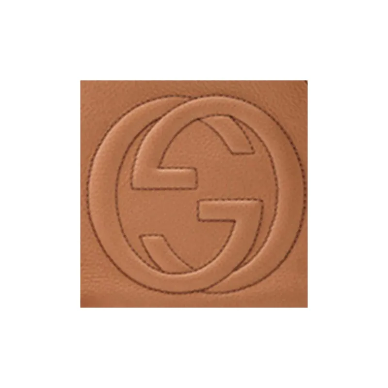 GUCCI Soho Leather Camera Bag Shoulder Bag Crossbody Bag Small Size Women's Light Brown-4