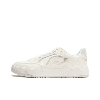LiNing Common 80s Slip Resistant Cushioning Low Top Skateboard Shoes Men's Ivory