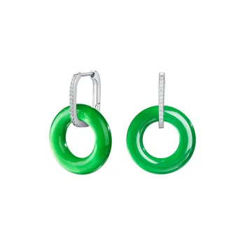 Princess Cui Chalcedony Jade Earrings Women's