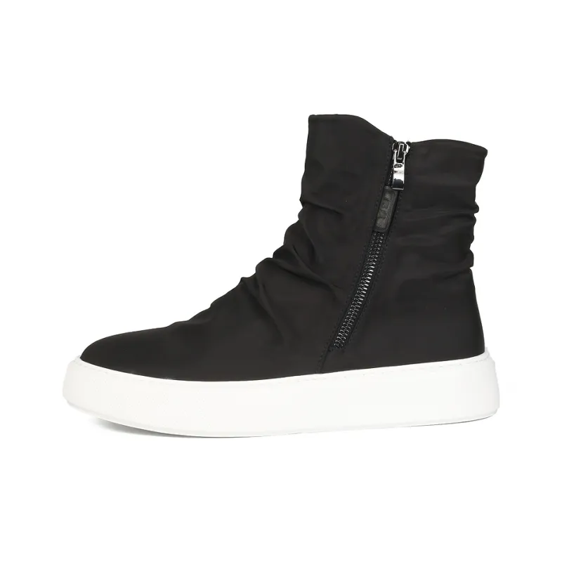 Thai Points Durable Breathable High Top Skateboard Shoes Men's Black-0