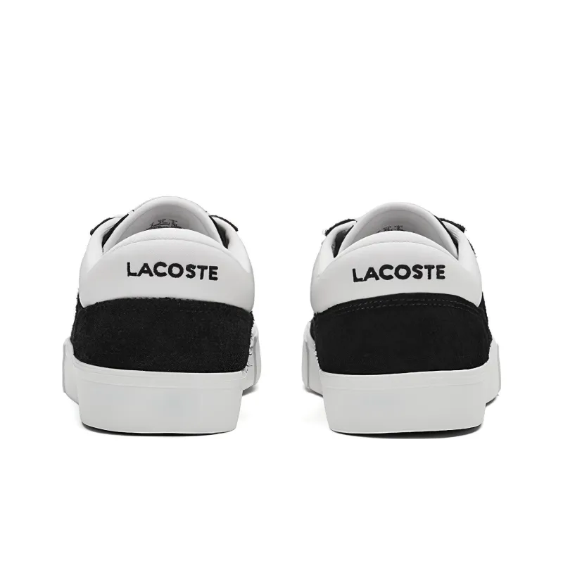 LACOSTE Slip Resistant, Waterproof, Lightweight Low Top Skateboard Shoes Men's White Black-3