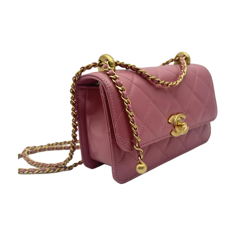 CHANEL 19Bag Calfskin Flap Bag, Envelope Bag, Shoulder Bag, Crossbody Bag Mini Women's Pink-1