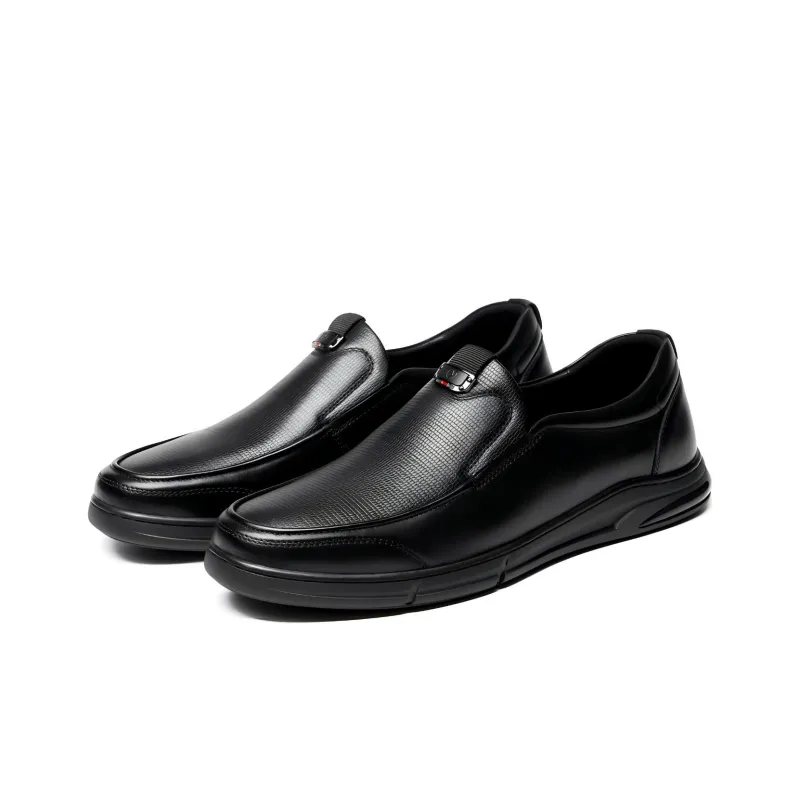 AOKANG Dress Shoes Men Low Top Black-2