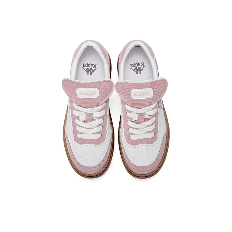 Kappa Anti Slip Wear Resistant Low Top Skateboard Shoes Women's White Pink-3