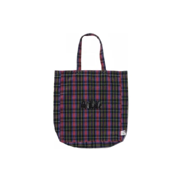 TYAKASHA Fabric Tote Bag Shopping Bag Shoulder Bag Handbag Large Size Unisex Red Black Plaid-0