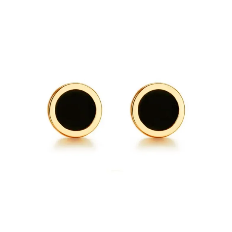 Avani Agate Cool Black Individual Earrings Unisex-4
