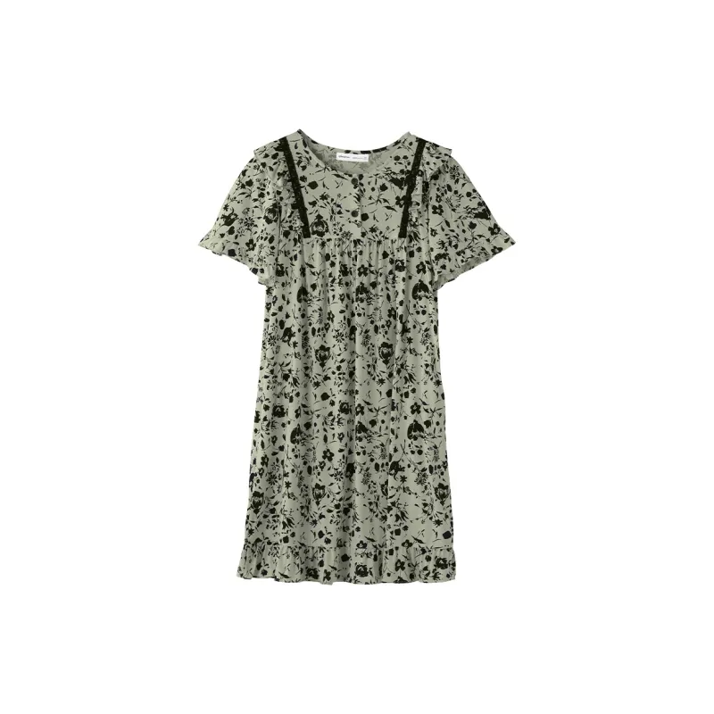 QINZUIMAO Short Sleeved Nightgowns Women's Matcha-1