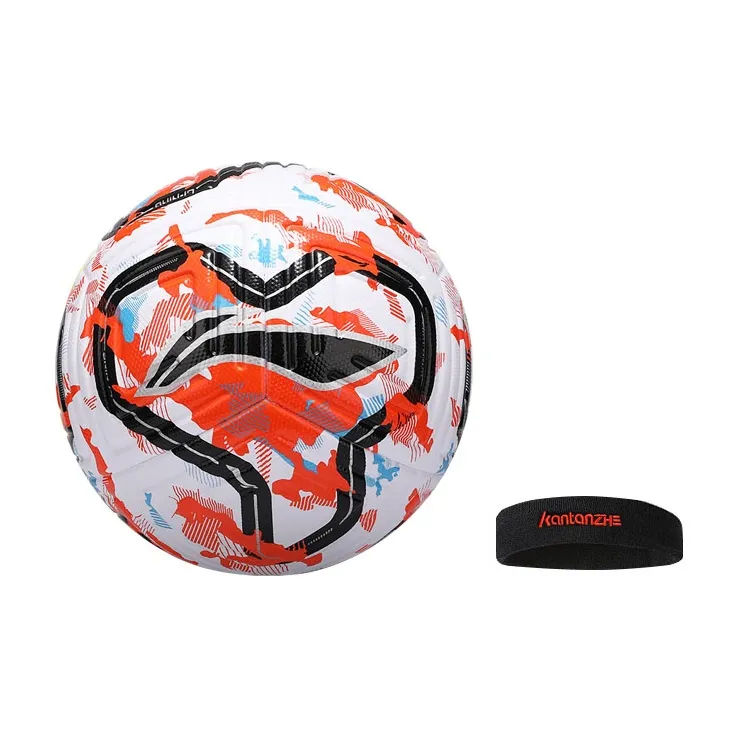 LiNing Size 5 Soccer TPU Seamless Thermal bonding Unisex White Orange Blue-7
