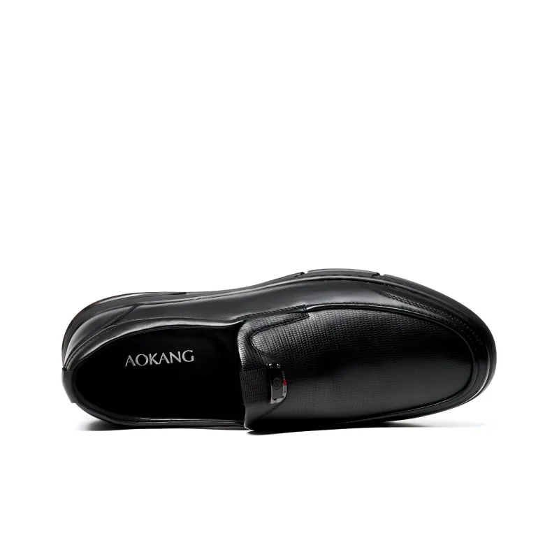 AOKANG Dress Shoes Men Low Top Black-1