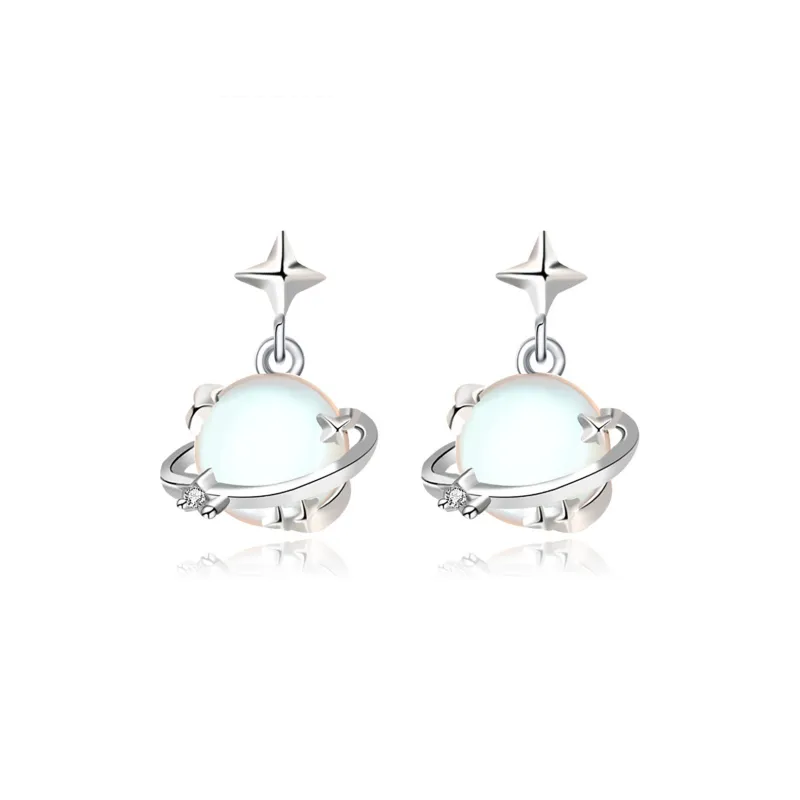 VAN GOGH Jade Earrings Women's Silver-0