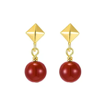 Gramda Reconstructed Cinnabar Jade Earrings Women's