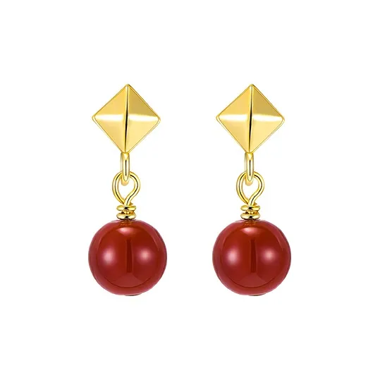 Gramda Reconstructed Cinnabar Jade Earrings Women's-0