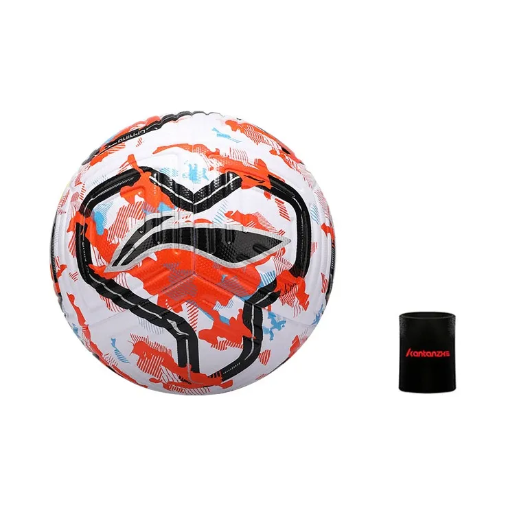 LiNing Size 5 Soccer TPU Seamless Thermal bonding Unisex White Orange Blue-2
