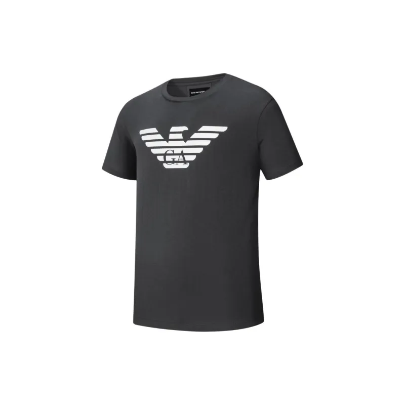 EMPORIO ARMANI Eagle Logo Crew Neck Pullover Short Sleeved T Shirt Men's Gray-2