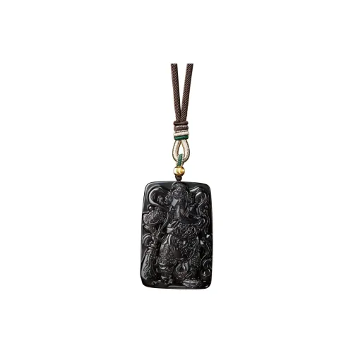 Moonstone Edge Obsidian Jade Pendants Men's