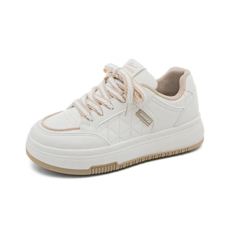 Warrior Wear resistant And Lightweight Skateboard Shoes Women's Beige Apricot-2
