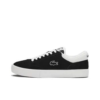 LACOSTE Slip Resistant, Waterproof, Lightweight Low Top Skateboard Shoes Men's White Black
