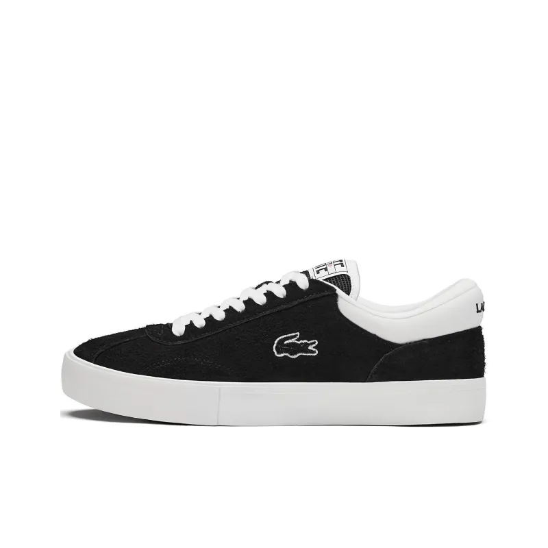 LACOSTE Slip Resistant, Waterproof, Lightweight Low Top Skateboard Shoes Men's White Black-0