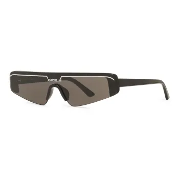 Balenciaga Logo Print Rectangle Frame Mask Sunglasses