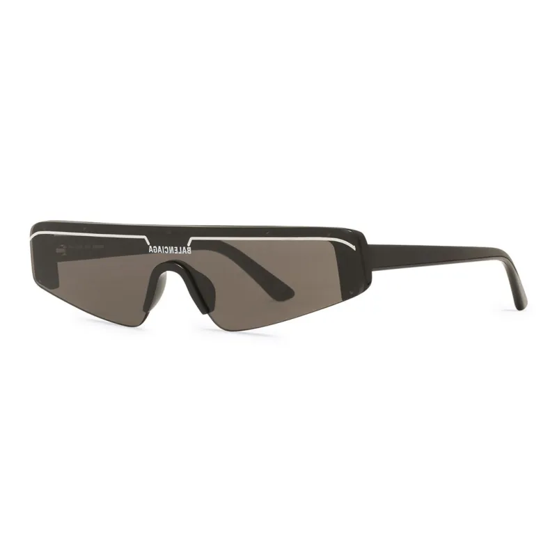 Balenciaga Logo Print Rectangle Frame Mask Sunglasses-0