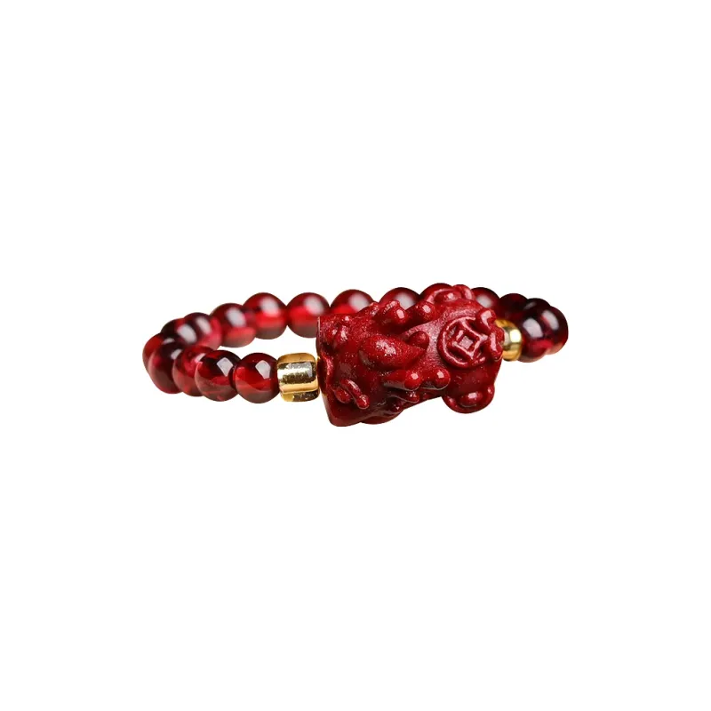 Wanshu Reconstructed Cinnabar Jade Rings Women's-1