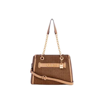 GUESS Artificial Leather Handbag Shoulder Bag Crossbody Bag Women's Dark Brown