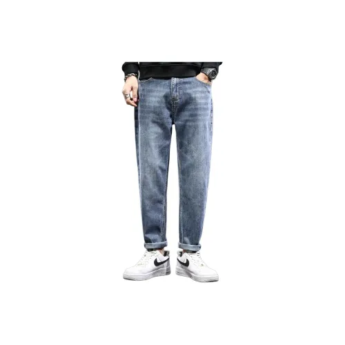 Tonlion Jeans Men Vintage Light Blue