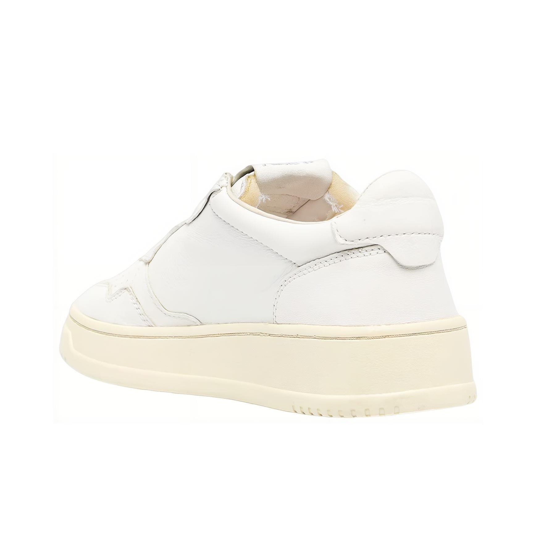 AUTRY Medalist Leather Low Goatskin White Women's - POIZON