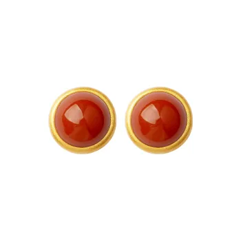 EMLEY Agate Jade Stud Earrings Women's