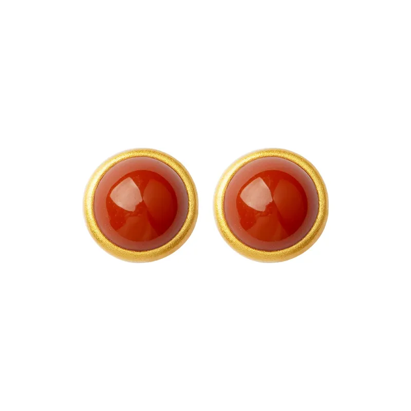 EMLEY Agate Jade Stud Earrings Women's-0