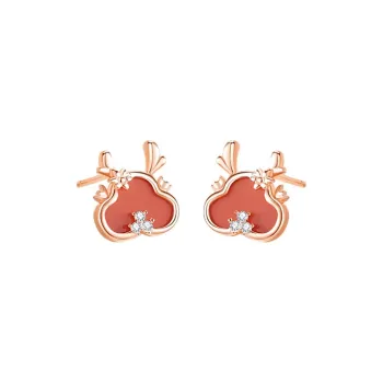 RUOK S925 Silver Stud Earrings Women's