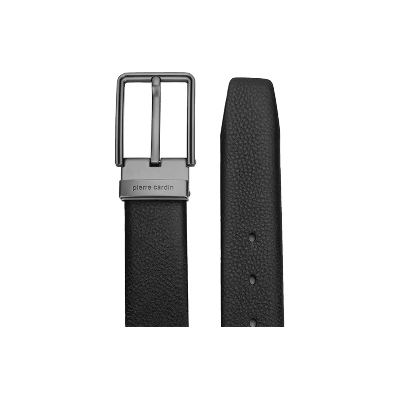 PIERRE CARDIN Top Grain Cow Leather Belts Men's Black 3.8cm-9
