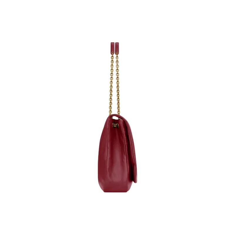 SAINT LAURENT Jamie Lambskin Handbag, Shoulder Bag Women's Merlot Red-2