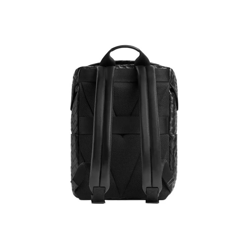 Bottega Veneta Intrecciato Calfskin Backpack Men's Black & Matte Black-2
