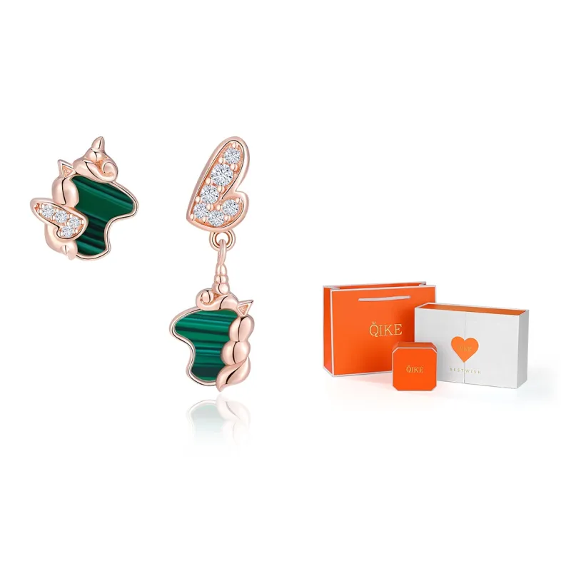 SEVEN COOK S925 Silver Stud Earrings Women's Rose Gold-0
