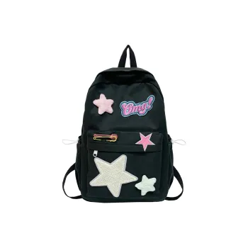 UNITE STAR Nylon Backpack Regular Women's Black/Pink/Green/Yellow