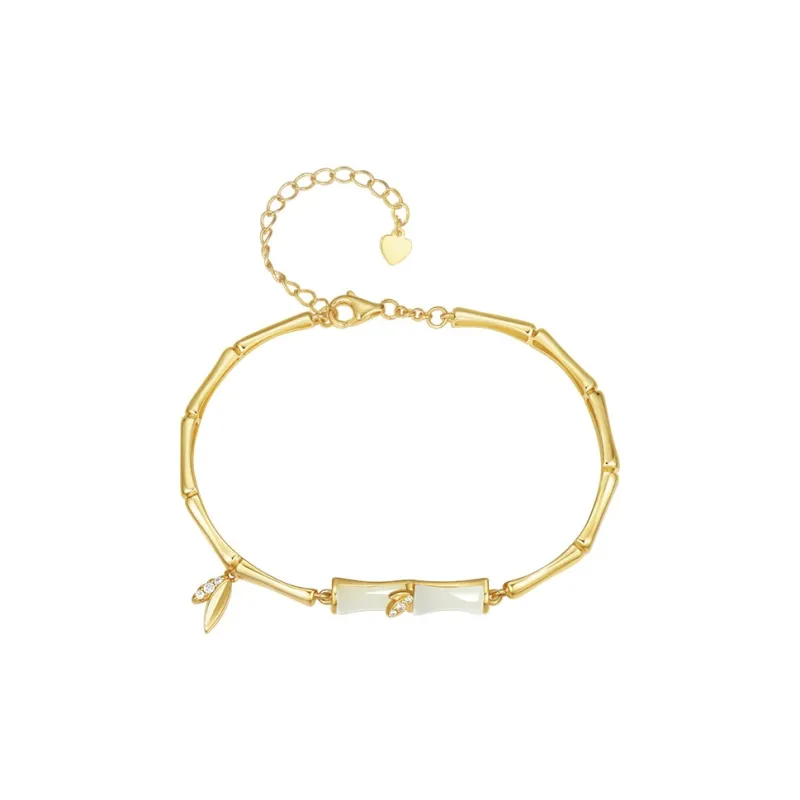 CHOW TAI SENG Bracelets Pale Greenish White Jade Women's-3