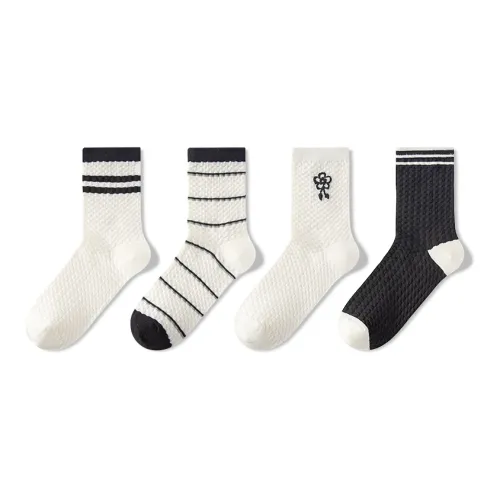 NAIER Mid Calf Socks Women's 4 Pack