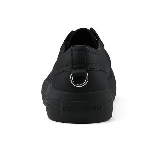 HANQIAORIJI Black Blood Series Skateboard Shoes Unisex Low Top Black-7