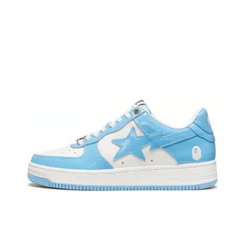 A BATHING APE STA Stylish Skateboarding Shoes Men's White Blue