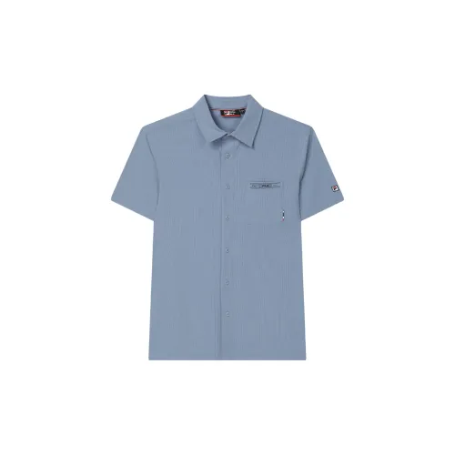 FILA Shirts Men Zhuang Yuan Blue