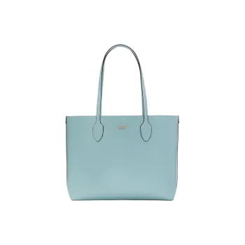 Kate Spade Split Cow Leather Tote Bag Shopping Bag Shoulder Handbag Large Size Women's Aegean Sea Blue