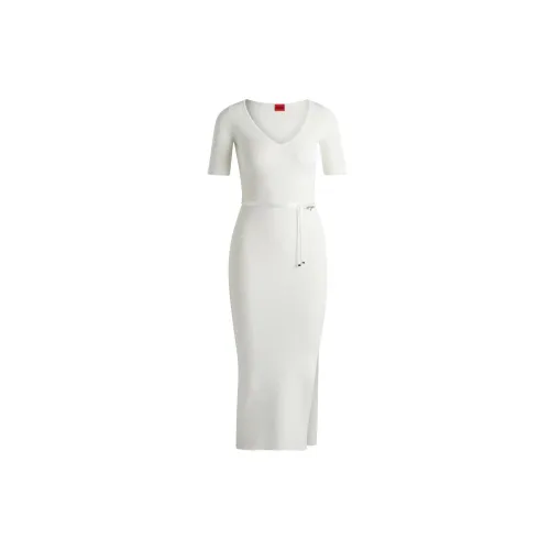 HUGO BOSS Short-Sleeved Dresses Women's White