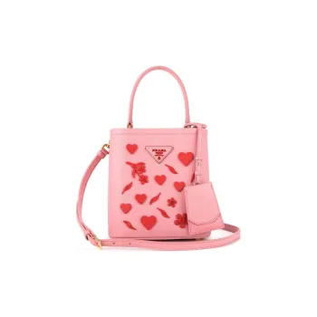 PRADA Cow Leather Portable Crossbody Bag Shoulder Bag Mini Women's Pink