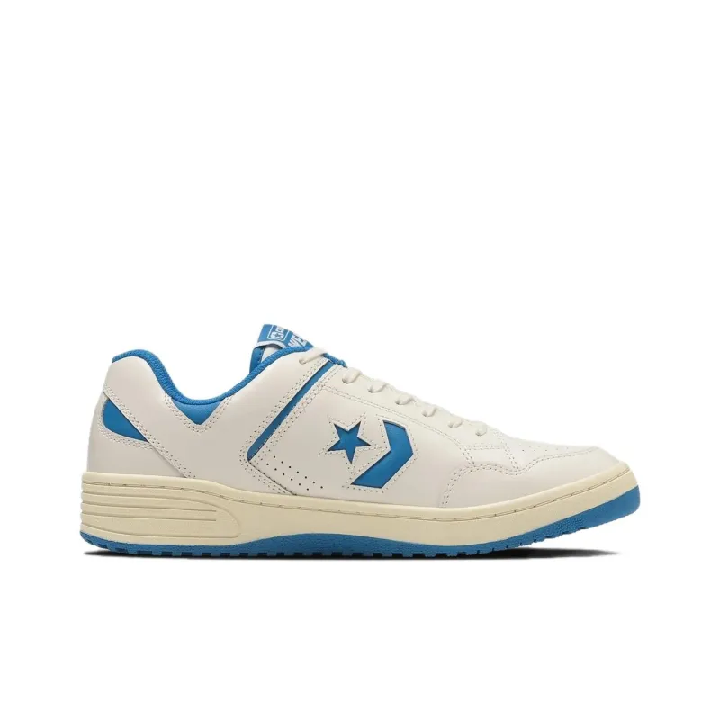 Converse Weapon Slip-Resistant Cushioning Low-Top Skateboard Shoes Unisex White Blue Japan Version-1