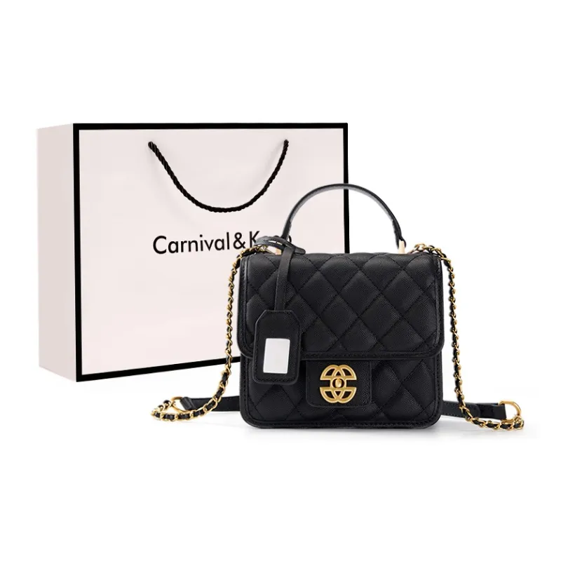Carnival Keep Cow Leather Crossbody Bags Handbags Regular Women's Black-0