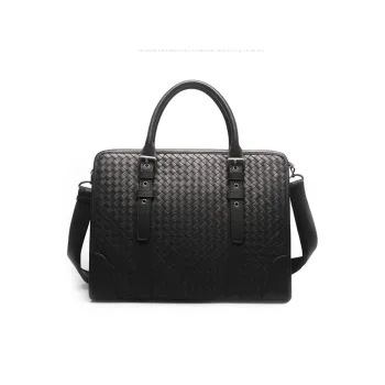 CMLZIUA Top Grain Cow Leather Handbag Unisex Black