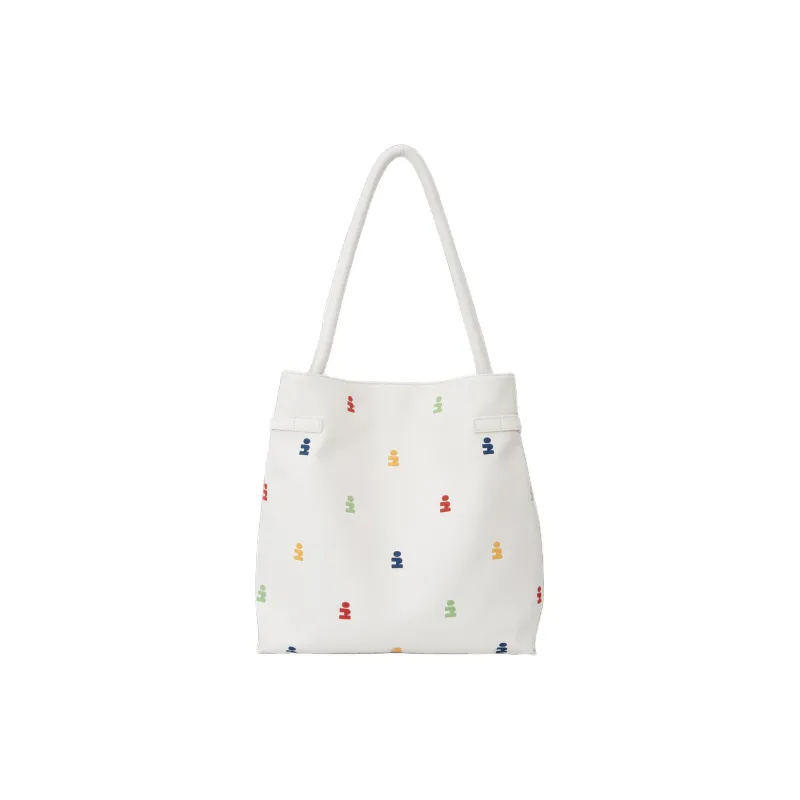 Tagi. Canvas Tote Bag Shopping Bag Lace Up Hobo One Shoulder Handbag Medium Size Women's Imaginative Building Blocks-1